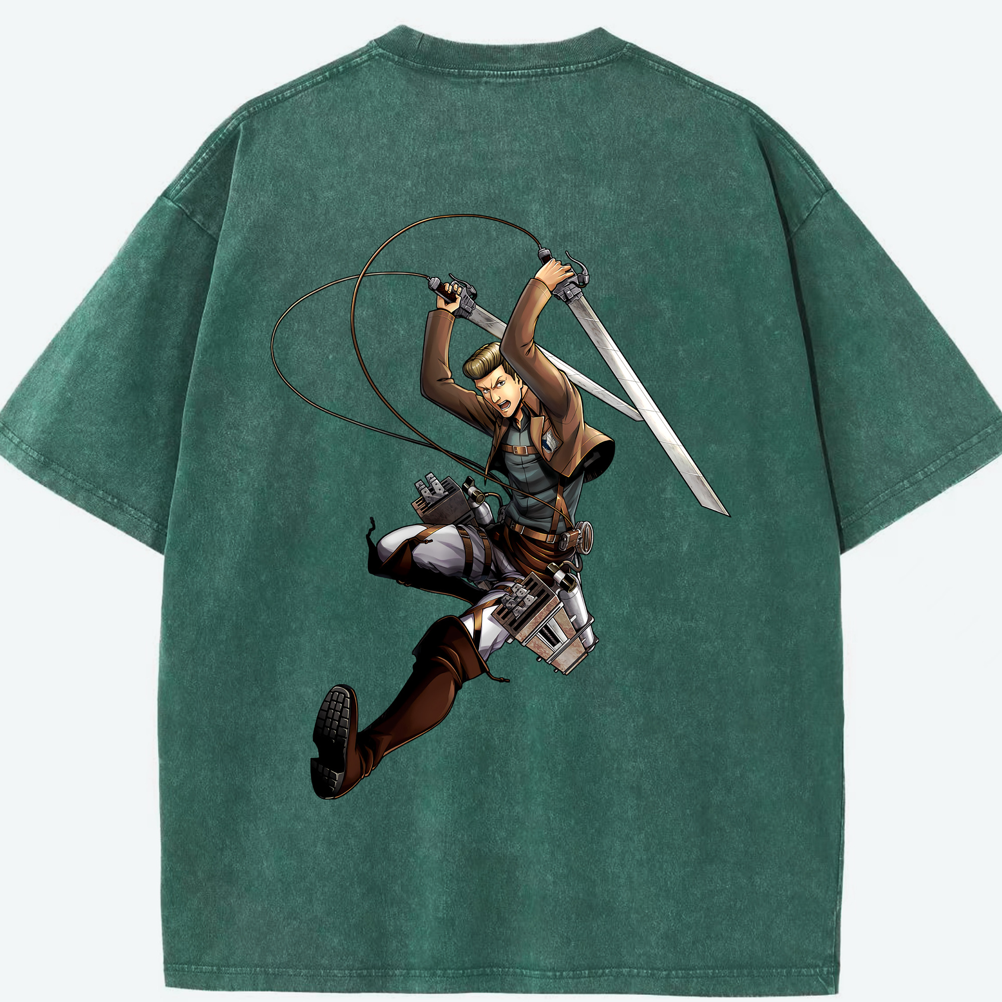 （画像用） 進撃の巨人 Attack on Titan 綿100% ヴィンテージ風 半袖Tシャツ（背面プリント）